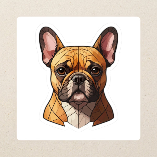 French Bulldog Low Poly Kiss-Cut Sticker, Geometric Dog Art, French Bulldog Lover Gift, Waterproof Vinyl