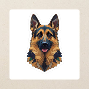 German Shepherd Low Poly Kiss-Cut Sticker, Geometric Dog Art, German Shepherd Lover Gift, Waterproof Vinyl