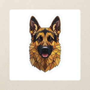 German Shepherd Low Poly Kiss-Cut Sticker, Geometric Dog Art, German Shepherd Lover Gift, Waterproof Vinyl