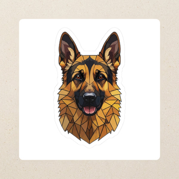 German Shepherd Low Poly Kiss-Cut Sticker, Geometric Dog Art, German Shepherd Lover Gift, Waterproof Vinyl