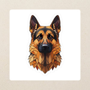 German Shepherd Low Poly Kiss-Cut Sticker, Geometric Dog Art, German Shepherd Lover Gift, Waterproof Vinyl