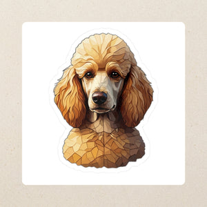 Poodle Low Poly Kiss-Cut Sticker, Geometric Dog Art, Poodle Lover Gift, Waterproof Vinyl