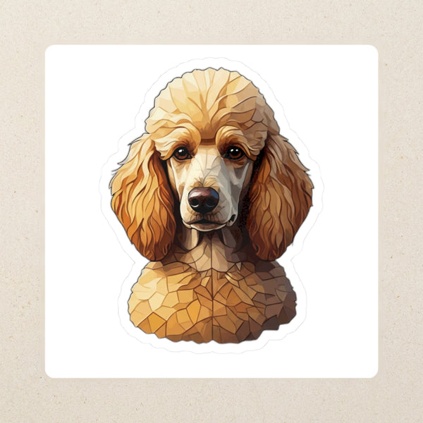 Poodle Low Poly Kiss-Cut Sticker, Geometric Dog Art, Poodle Lover Gift, Waterproof Vinyl