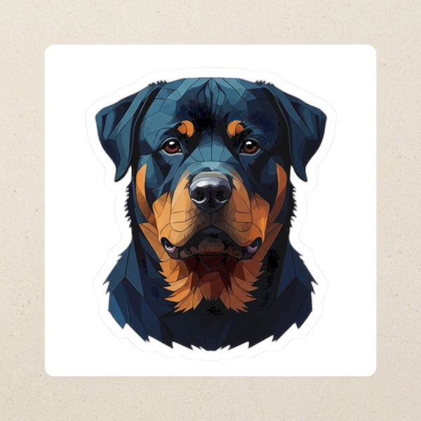 Rottweiler Low Poly Kiss-Cut Sticker, Geometric Dog Art, Rottweiler Lover Gift, Waterproof Vinyl