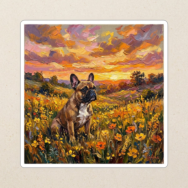 French Bulldog Acrylic vinyl sticker by Tritan, angled view