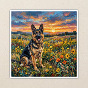 German Shepherd Acrylic Kiss-Cut Sticker, Colorful Dog Art, German Shepherd Lover Gift, Waterproof Vinyl