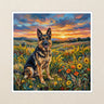 German Shepherd Acrylic Kiss-Cut Sticker, Colorful Dog Art, German Shepherd Lover Gift, Waterproof Vinyl