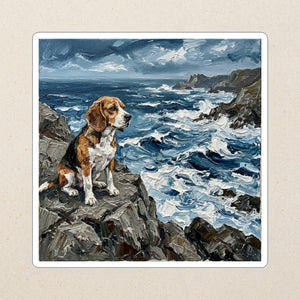 Beagle Acrylic Kiss-Cut Sticker, Colorful Dog Art, Beagle Lover Gift, Waterproof Vinyl