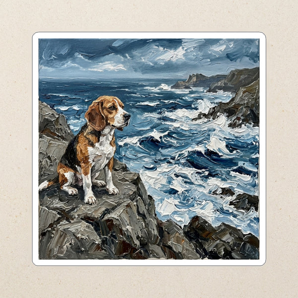 Beagle Acrylic Kiss-Cut Sticker, Colorful Dog Art, Beagle Lover Gift, Waterproof Vinyl