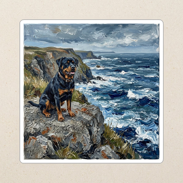 Rottweiler Acrylic Kiss-Cut Sticker, Colorful Dog Art, Rottweiler Lover Gift, Waterproof Vinyl