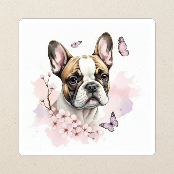 French Bulldog Watercolor Kiss-Cut Sticker, Soft Dog Art, French Bulldog Lover Gift, Waterproof Vinyl