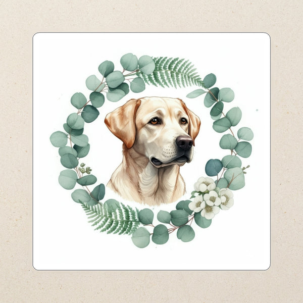 Labrador Retriever Watercolor Kiss-Cut Sticker, Soft Dog Art, Labrador Retriever Lover Gift, Waterproof Vinyl