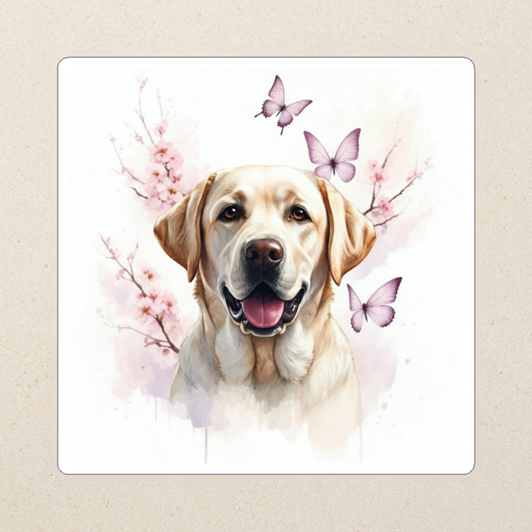 Labrador Retriever Watercolor Kiss-Cut Sticker, Soft Dog Art, Labrador Retriever Lover Gift, Waterproof Vinyl