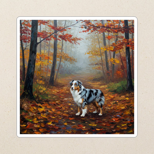 Australian Shepherd Acrylic Kiss-Cut Sticker, Colorful Dog Art, Australian Shepherd Lover Gift, Waterproof Vinyl