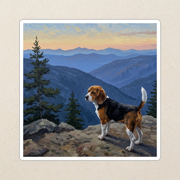 Beagle Acrylic Kiss-Cut Sticker, Colorful Dog Art, Beagle Lover Gift, Waterproof Vinyl