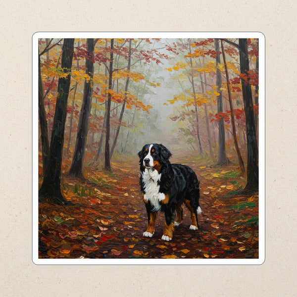 Bernese Mountain Dog Acrylic Kiss-Cut Sticker, Colorful Dog Art, Bernese Mountain Dog Lover Gift, Waterproof Vinyl