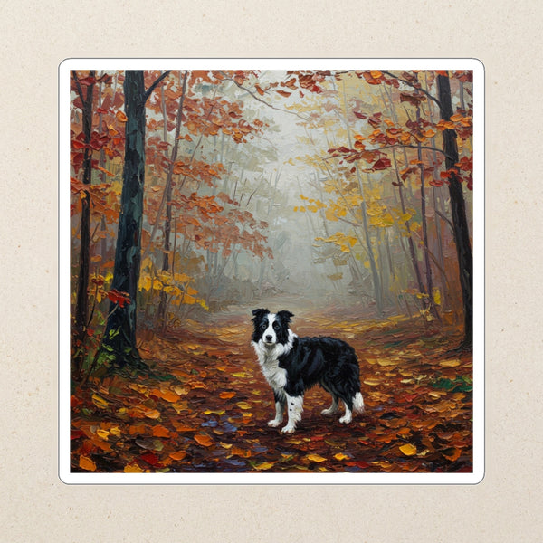 Border Collie Acrylic Kiss-Cut Sticker, Colorful Dog Art, Border Collie Lover Gift, Waterproof Vinyl