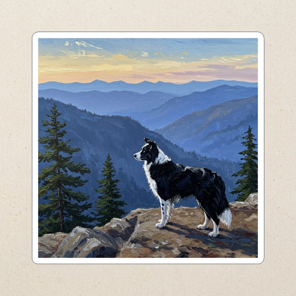 Border Collie Acrylic Kiss-Cut Sticker, Colorful Dog Art, Border Collie Lover Gift, Waterproof Vinyl