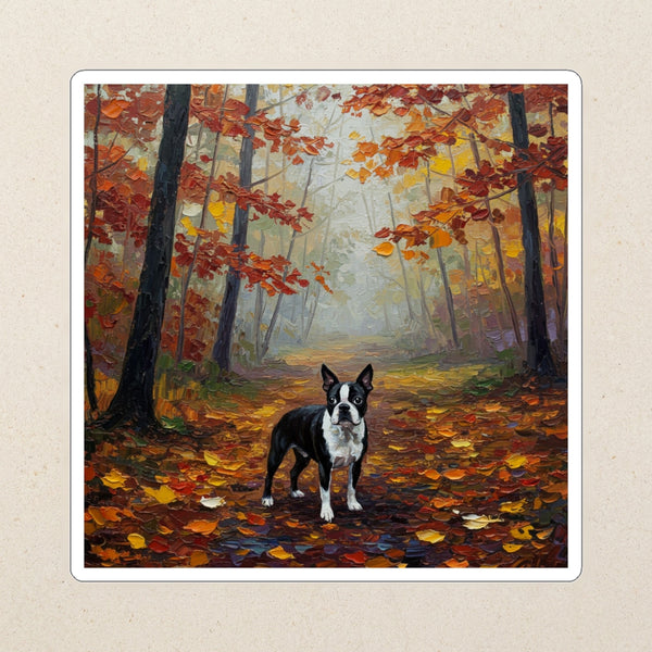Boston Terrier Acrylic Kiss-Cut Sticker, Colorful Dog Art, Boston Terrier Lover Gift, Waterproof Vinyl