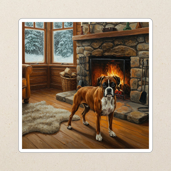 Boxer Acrylic Kiss-Cut Sticker, Colorful Dog Art, Boxer Lover Gift, Waterproof Vinyl