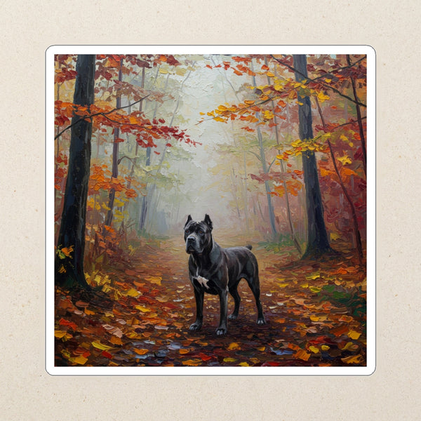 Acrylic Gallery Print Cane Corso - Autumn Woods | Kiss-Cut Stickers