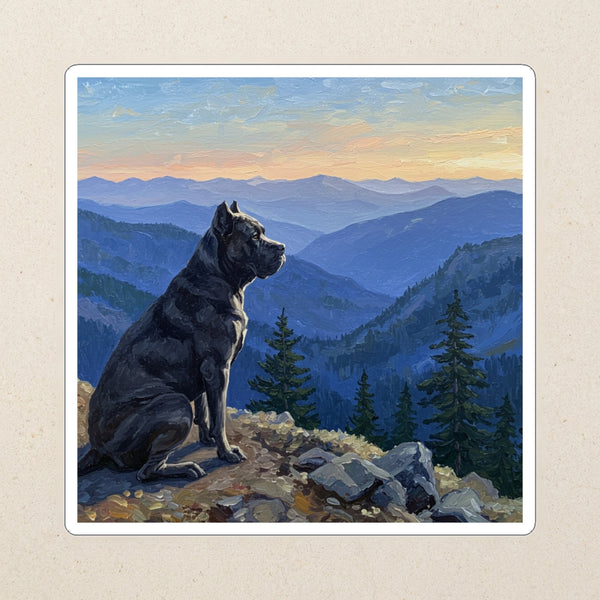 Acrylic Gallery Print Cane Corso - Mountain Overlook | Kiss-Cut Stickers