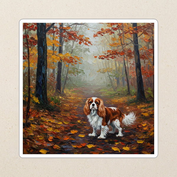 Cavalier King Charles Spaniel Acrylic Kiss-Cut Sticker, Colorful Dog Art, Cavalier King Charles Spaniel Lover Gift, Waterproof Vinyl