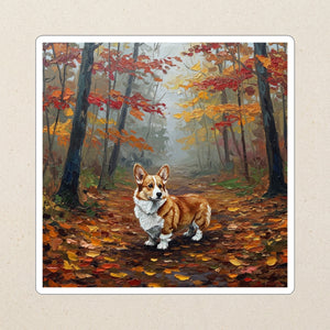Corgi Acrylic Kiss-Cut Sticker, Colorful Dog Art, Corgi Lover Gift, Waterproof Vinyl