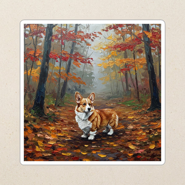 Corgi Acrylic Kiss-Cut Sticker, Colorful Dog Art, Corgi Lover Gift, Waterproof Vinyl