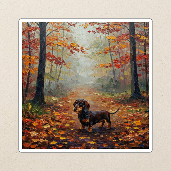 Dachshund Acrylic Kiss-Cut Sticker, Colorful Dog Art, Dachshund Lover Gift, Waterproof Vinyl