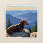 Dachshund Acrylic vinyl sticker by Tritan, angled view