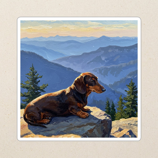 Dachshund Acrylic Kiss-Cut Sticker, Colorful Dog Art, Dachshund Lover Gift, Waterproof Vinyl