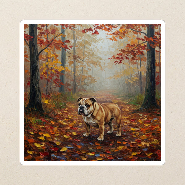 English Bulldog Acrylic Kiss-Cut Sticker, Colorful Dog Art, English Bulldog Lover Gift, Waterproof Vinyl