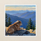 English Bulldog Acrylic vinyl sticker by Tritan, angled view