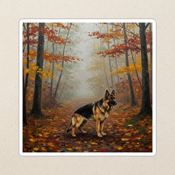 German Shepherd Acrylic Kiss-Cut Sticker, Colorful Dog Art, German Shepherd Lover Gift, Waterproof Vinyl