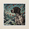 German Shorthaired Pointer Kiss-Cut Sticker, Japanese Print Dog Art, German Shorthaired Pointer Lover Gift, Vinyl Sticker