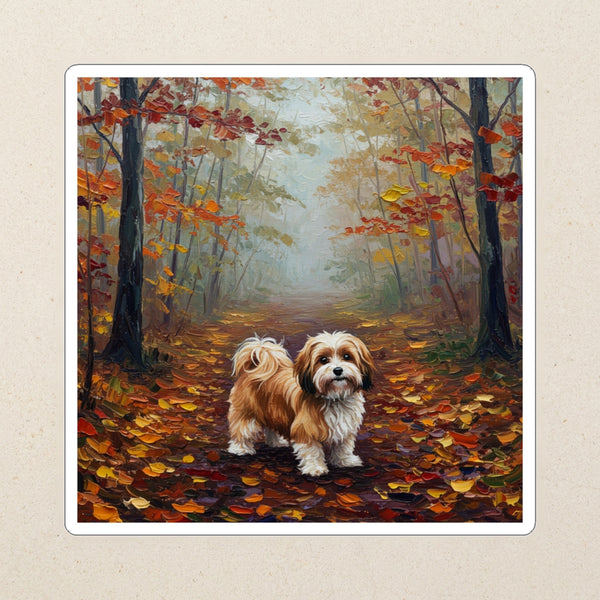 Havanese Acrylic Kiss-Cut Sticker, Colorful Dog Art, Havanese Lover Gift, Waterproof Vinyl