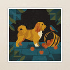 Havanese Retro Autumn cozy gift set: sherpa fleece blanket, cork-back coaster, and vinyl sticker