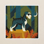 Miniature Schnauzer Retro Autumn cozy gift set: sherpa fleece blanket, cork-back coaster, and vinyl sticker