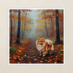 Pomeranian Acrylic vinyl sticker by Tritan, angled view