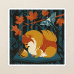 Pomeranian Retro Autumn phone and sticker gift set: dual-layer iPhone 15 Pro tough case and 3x3 vinyl sticker