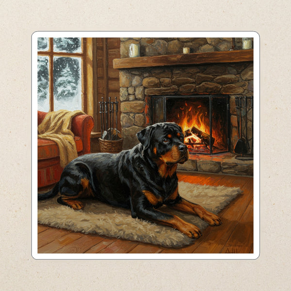 Rottweiler Acrylic Kiss-Cut Sticker, Colorful Dog Art, Rottweiler Lover Gift, Waterproof Vinyl