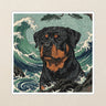 Rottweiler Kiss-Cut Sticker, Japanese Print Dog Art, Rottweiler Lover Gift, Vinyl Sticker