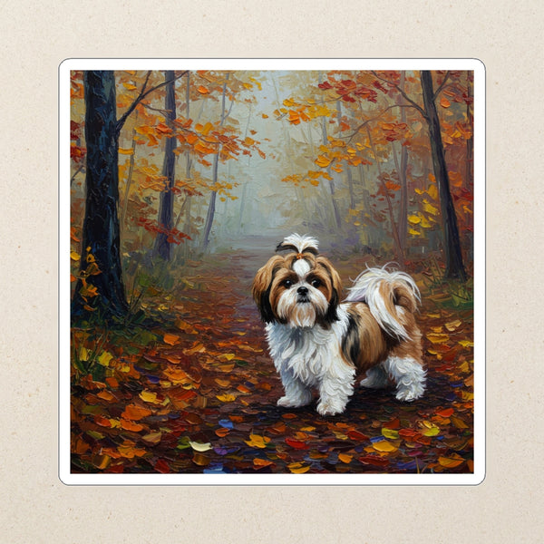 Shih Tzu Acrylic Kiss-Cut Sticker, Colorful Dog Art, Shih Tzu Lover Gift, Waterproof Vinyl