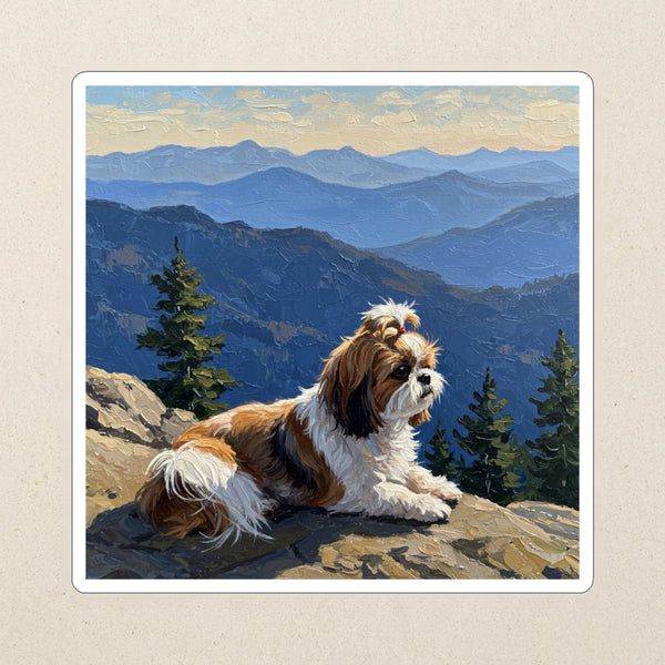 Shih Tzu Acrylic Kiss-Cut Sticker, Colorful Dog Art, Shih Tzu Lover Gift, Waterproof Vinyl
