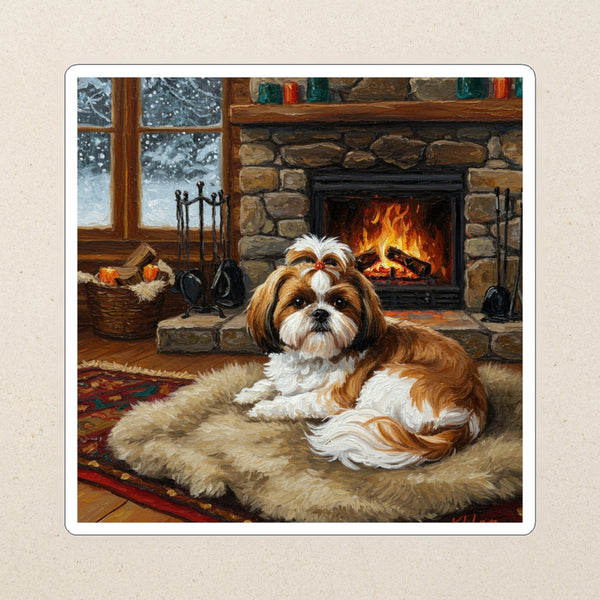 Shih Tzu Acrylic Kiss-Cut Sticker, Colorful Dog Art, Shih Tzu Lover Gift, Waterproof Vinyl