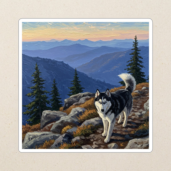 Siberian Husky Acrylic Kiss-Cut Sticker, Colorful Dog Art, Siberian Husky Lover Gift, Waterproof Vinyl