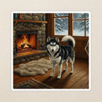 Siberian Husky Acrylic vinyl sticker by Tritan, angled view