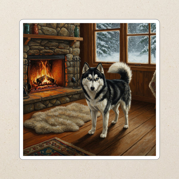 Siberian Husky Acrylic Kiss-Cut Sticker, Colorful Dog Art, Siberian Husky Lover Gift, Waterproof Vinyl