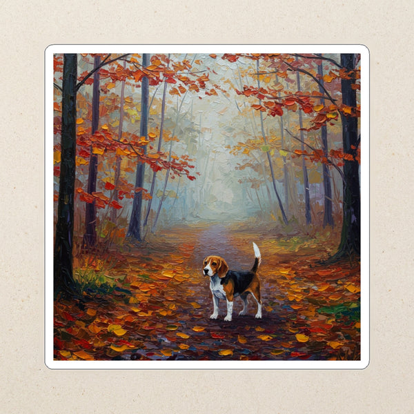Beagle Acrylic Kiss-Cut Sticker, Colorful Dog Art, Beagle Lover Gift, Waterproof Vinyl
